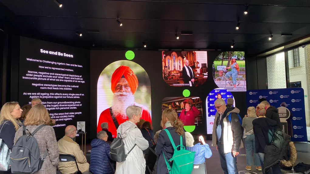 Crowds enjoy the Challenging Ageism exhibition