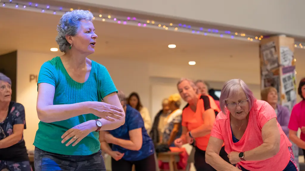 Older people dancing