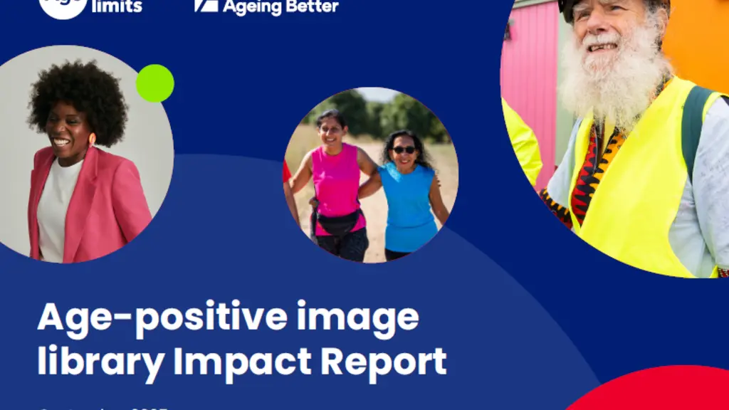 The image library impact report cover with dark blue with circular photos and colourful circles 