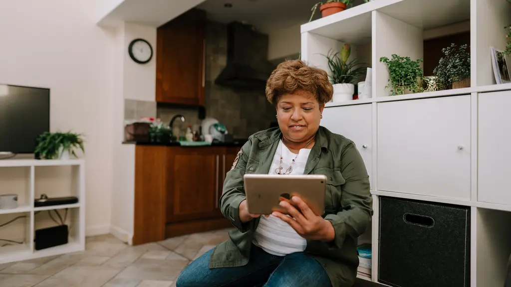 Woman looking at ipad