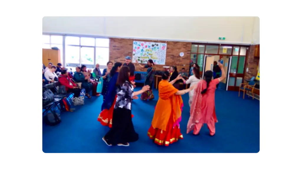 A group of women dancing
